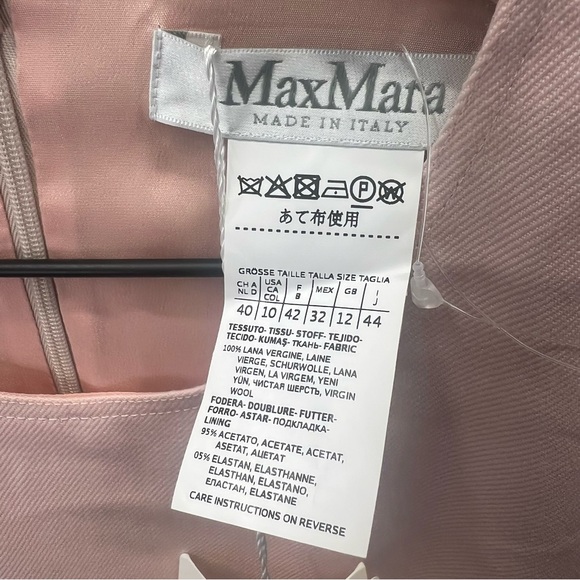 NWT MaxMara Mimma Occasion Dress in Light Pink Elegant Pleated Sleeveless Dress - Picture 7 of 11
